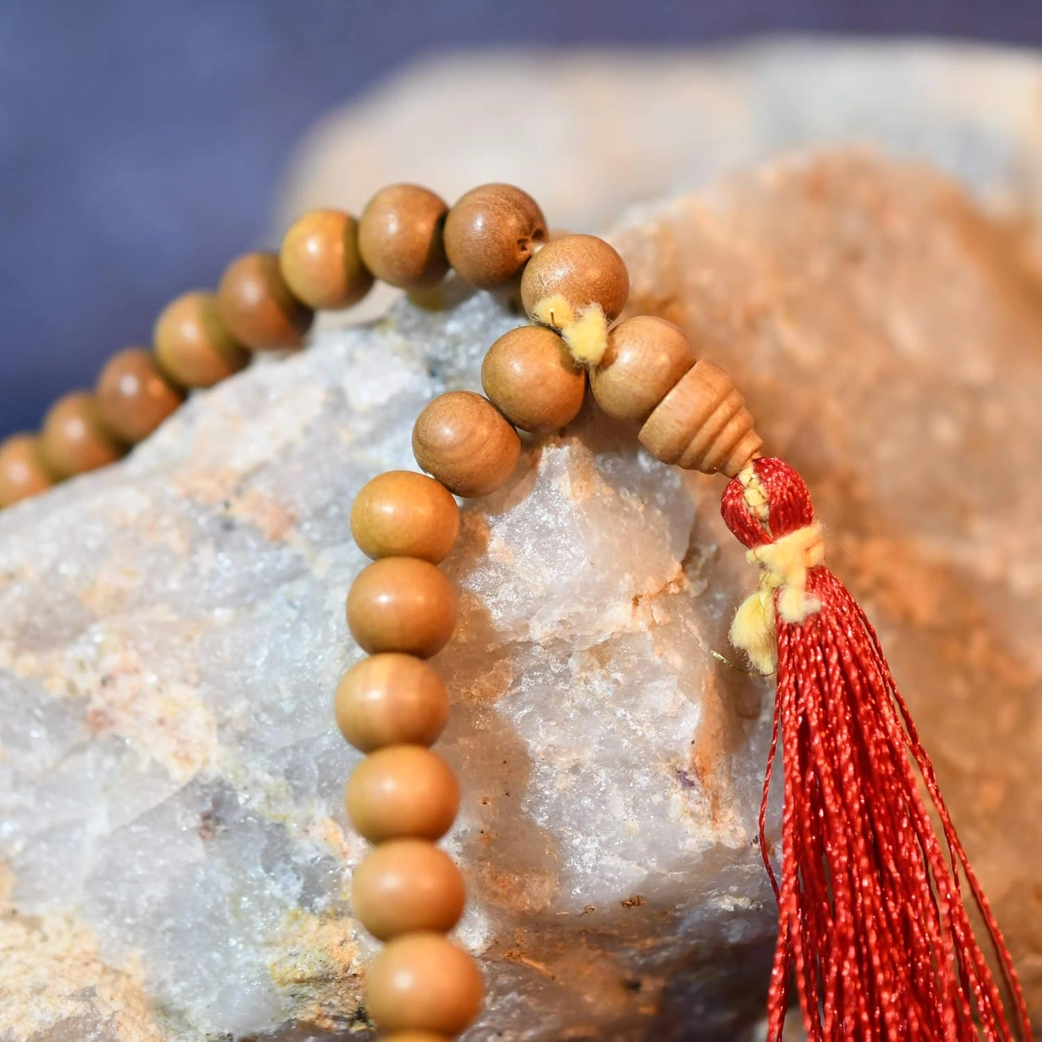 Collectible India Wooden Handmade Tulsi Japa Mala Prayer 108 Beads for Pooja & Wearing Daily - Image 3
