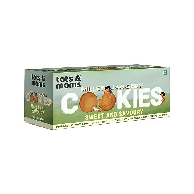 Tots & Moms Foods Healthy, Wholesome & Nutritious Millet & Jaggery Cookies Tots & Moms Foods Healthy, Wholesome & Nutritious Millet & Jaggery Cookies-Pack Size-150g