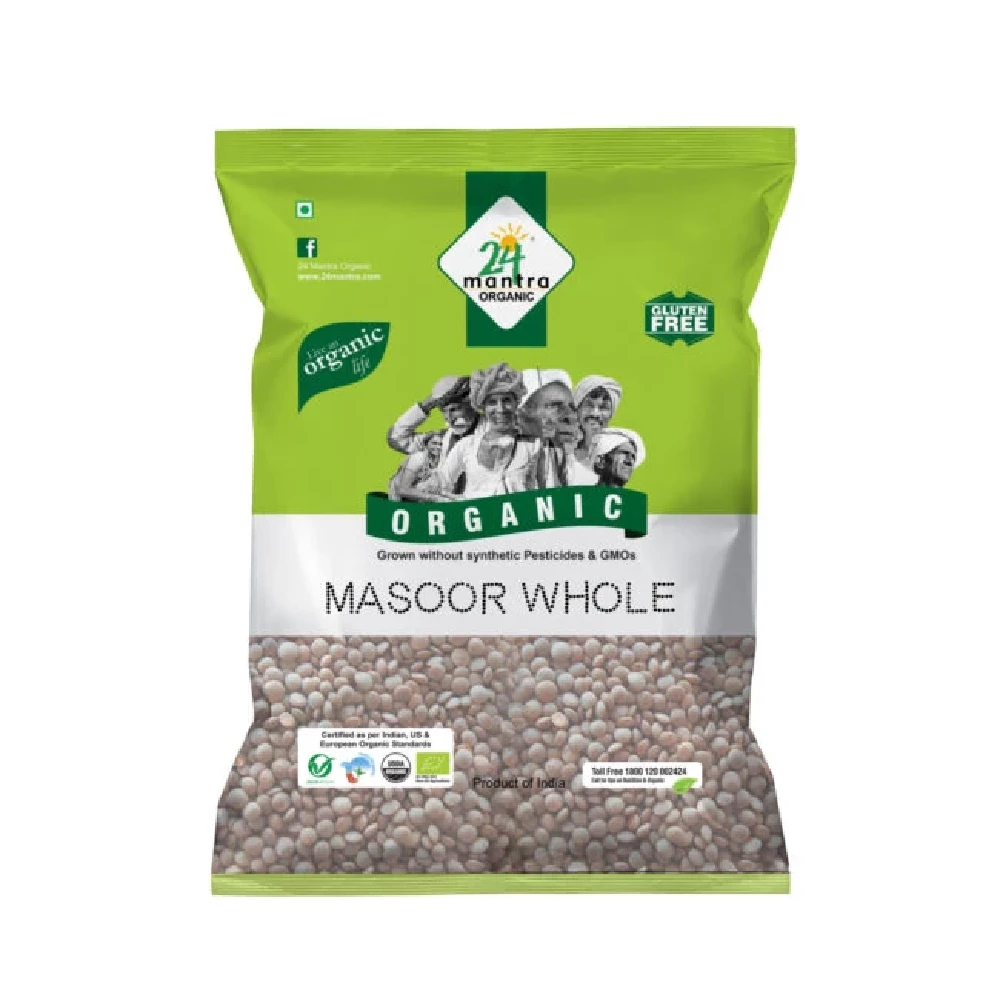 24 Mantra Organic Masoor Whole