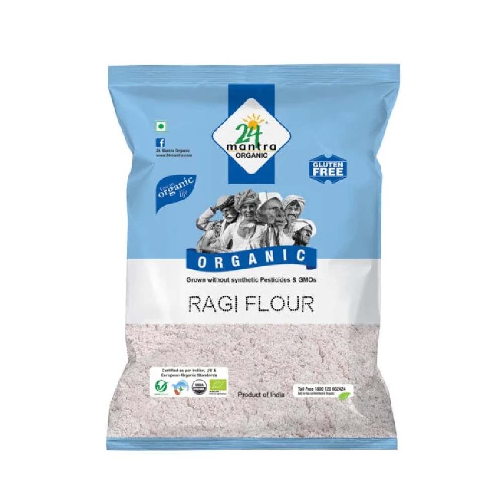 24 Mantra Organic Ragi Flour 24 Mantra Organic Ragi Flour-Pack Size-500 g