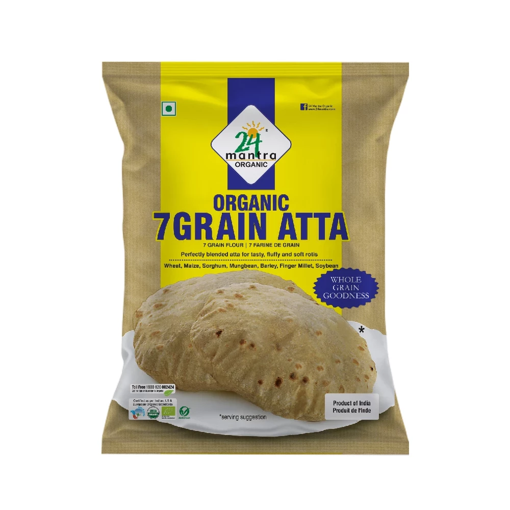 24 Mantra Organic Seven Grain Atta 24 Mantra Organic Seven Grain Atta-Pack Size-1 Kg