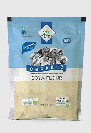 24 Mantra Organic Soya Flour 24 Mantra Organic Soya Flour-Pack Size-500 g