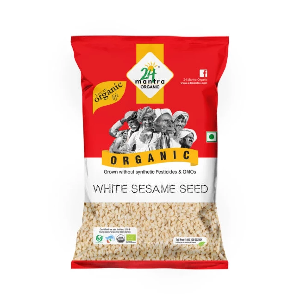 24 Mantra Organic White Sesame 24 Mantra Organic White Sesame-Pack Size-100 g