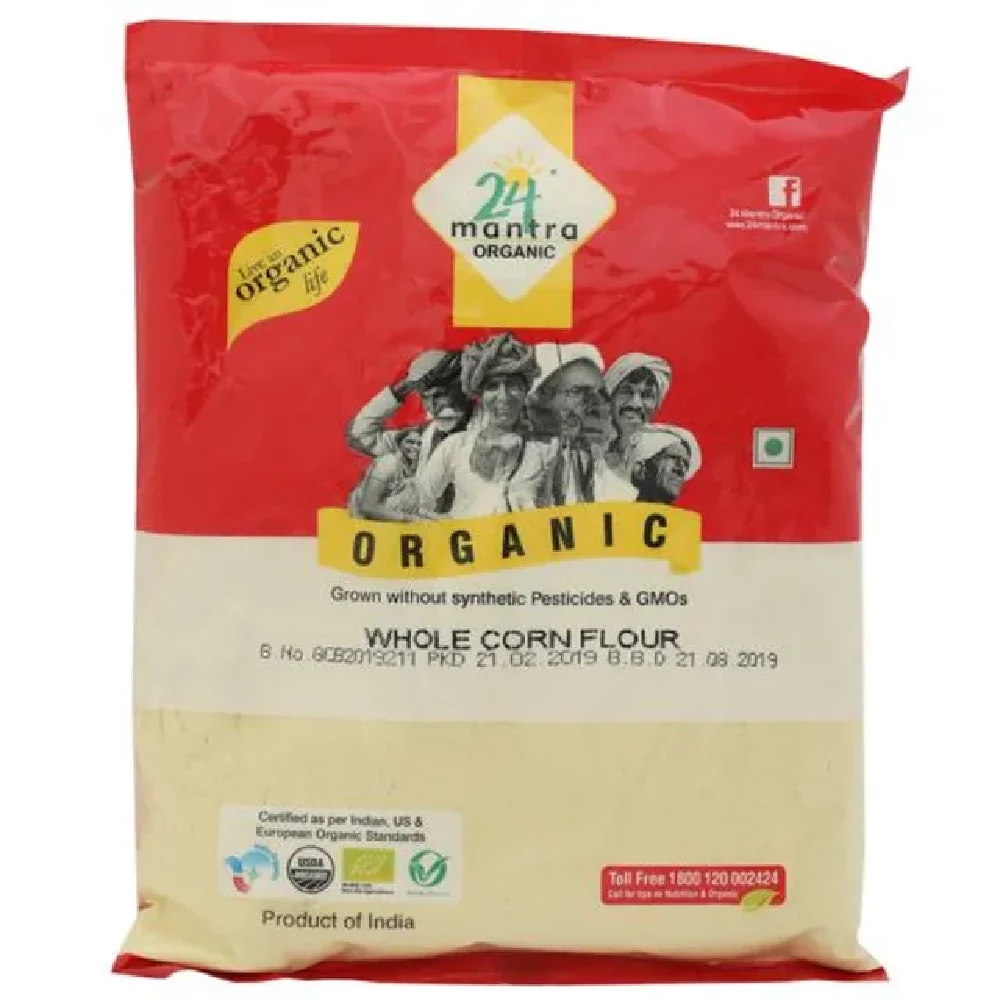24 Mantra Organic Whole Corn Flour 24 Mantra Organic Whole Corn Flour-Pack Size-500 g