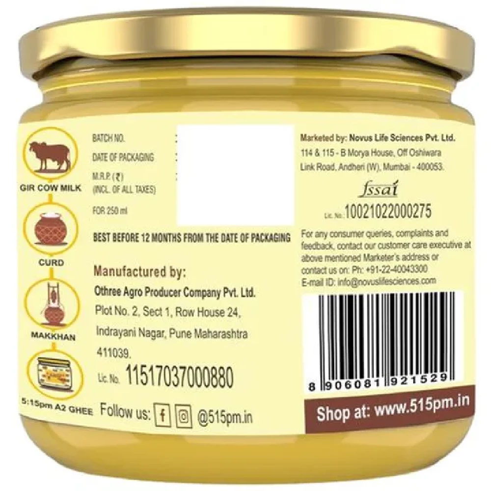 5:15PM A2 Ghee - Desi Gir Cow, Handmade, Traditional Bilona Method, Pure, Natural & Healthy - Image 2