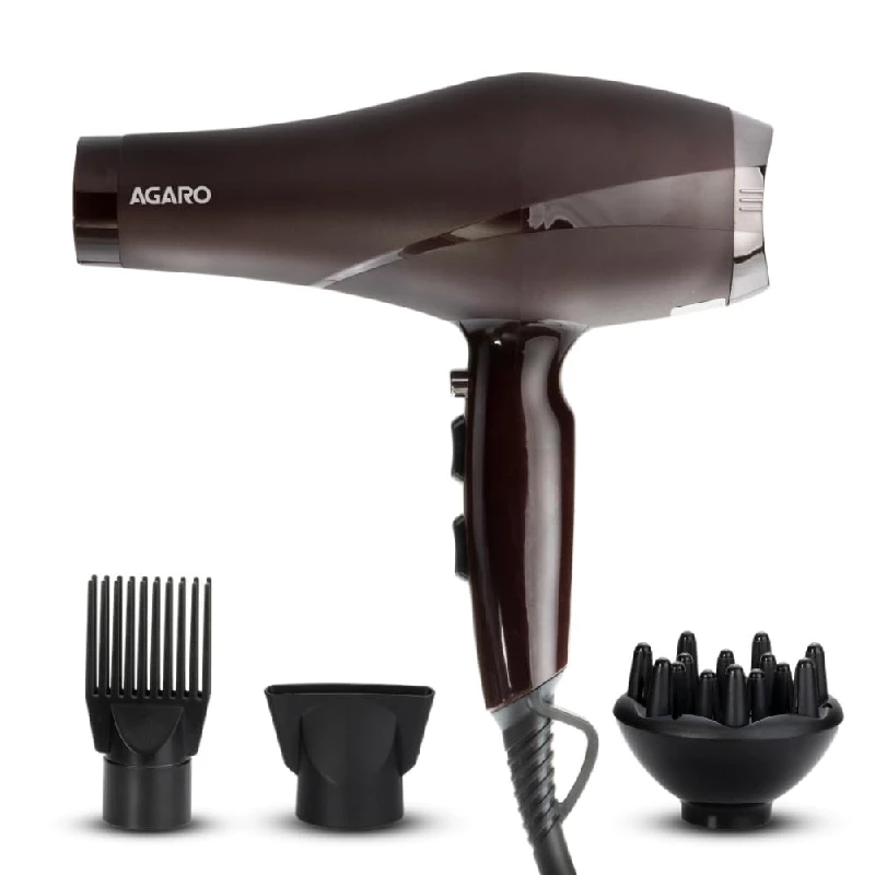 Agaro Professional Hair Dryer with Comb, Concentrator & Diffuser Nozzles, Hot & Cold Air Agaro Professional Hair Dryer with Comb, Concentrator & Diffuser Nozzles, Hot & Cold Air-Model No-HD1120-2000W