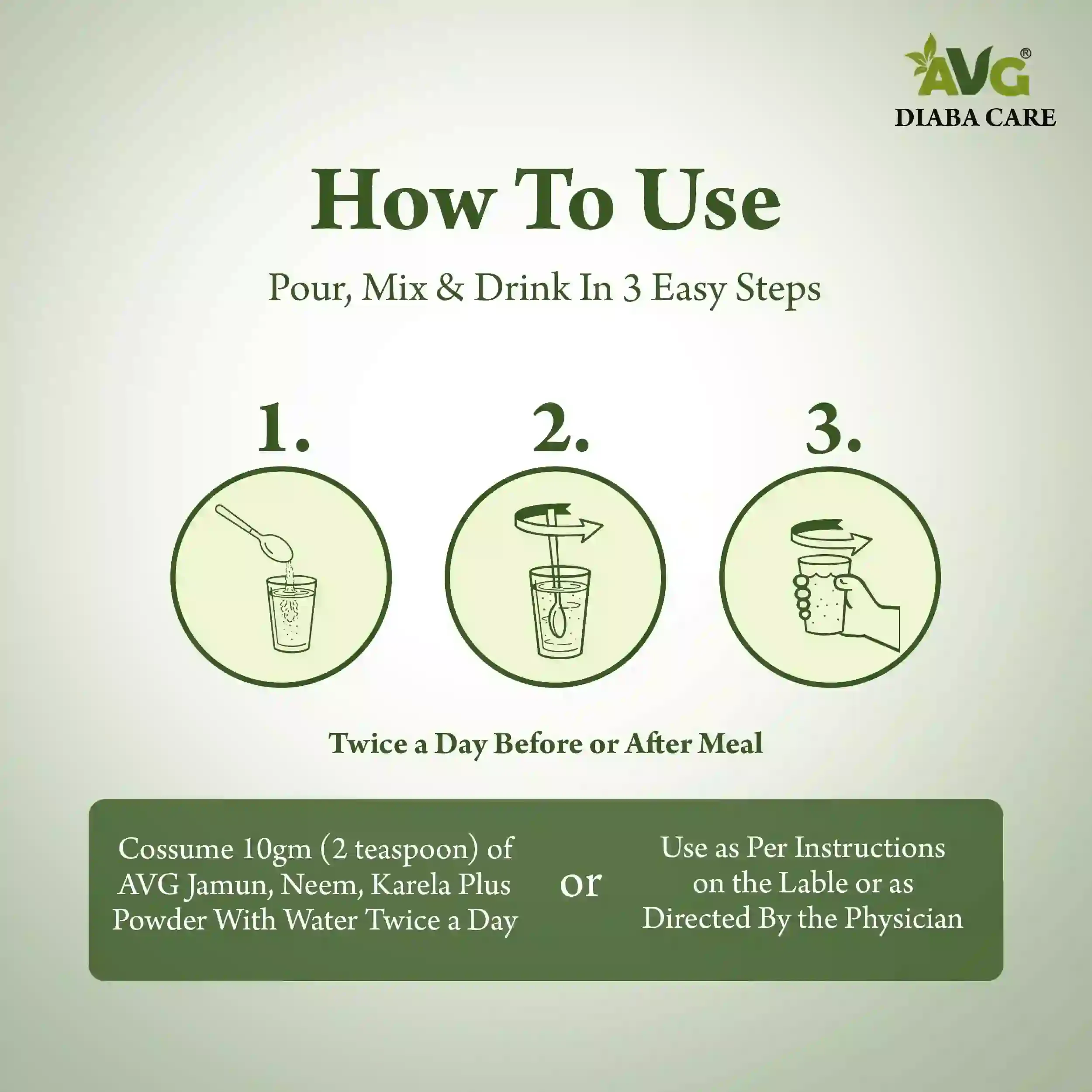 AVG Health Organics Diaba Care Jamun, Neem & Karela Plus Powder - Image 4