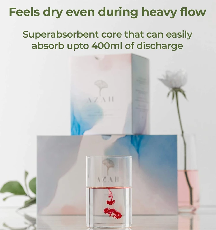 AZAH 100% Organic Sanitary Pads  (30 Regular & 30XL) - Image 3