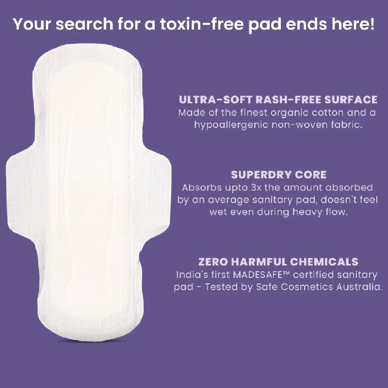 AZAH 100% Organic Sanitary Pads  (4 Regular & 4XL) - Image 4