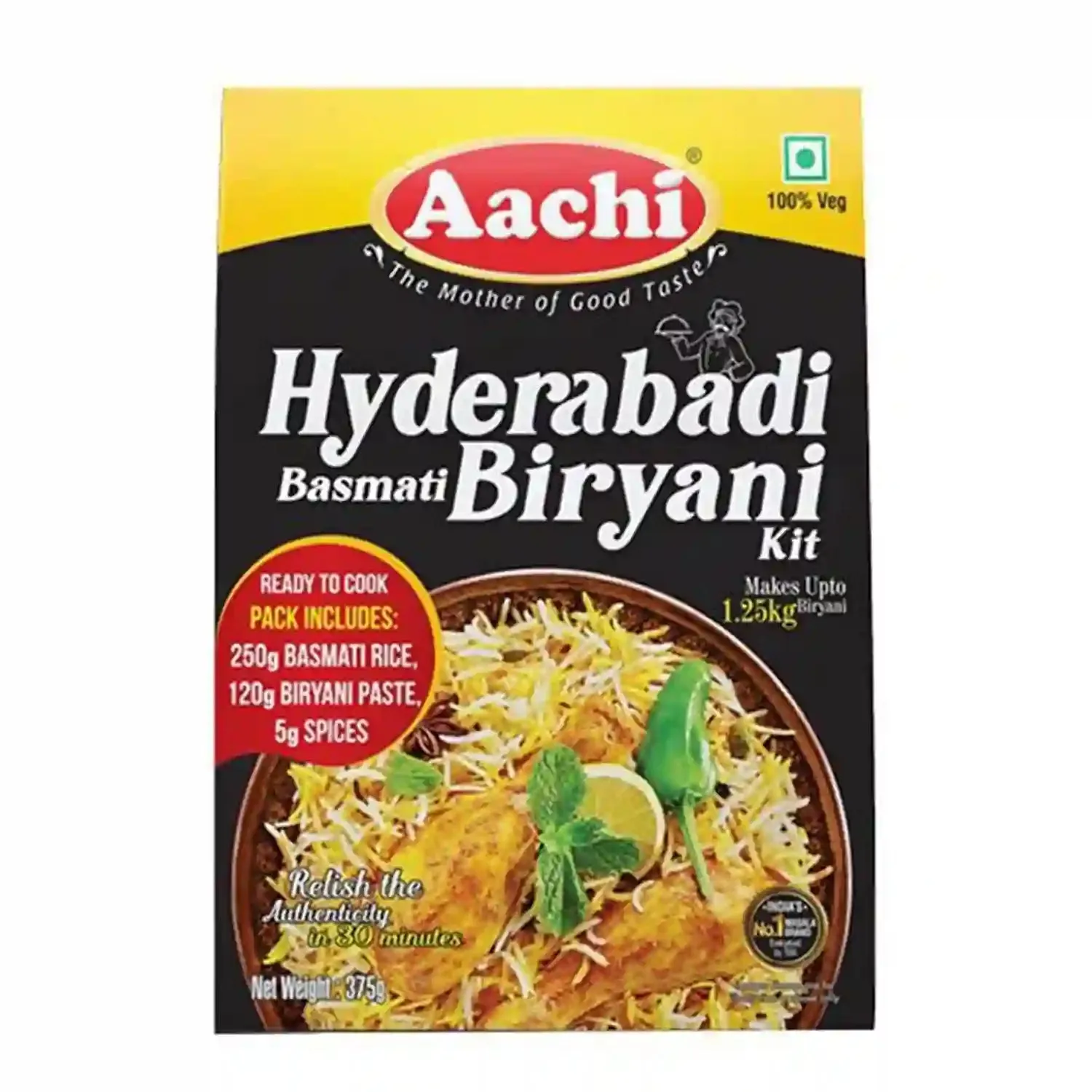 Aachi Hyderabadi Basmati Biryani Kit Aachi Hyderabadi Basmati Biryani Kit-Pack Size-375 g