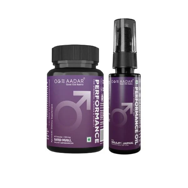 Aadar Performance Oil & Capsule Combo Pack (60 Capsules + 30 Ml)