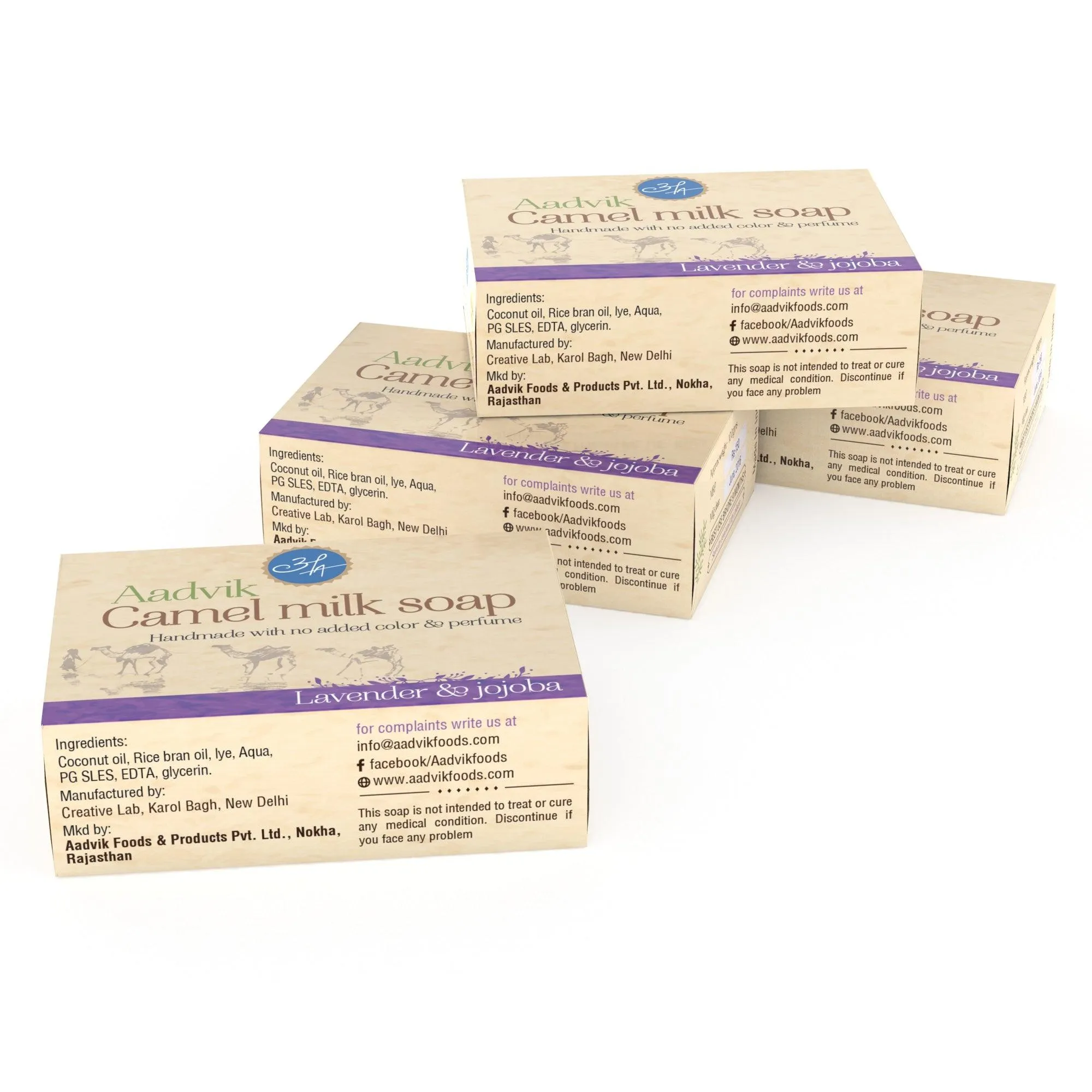Aadvik Camel Milk Soap With Lavender & Jojoba Oil - Image 3