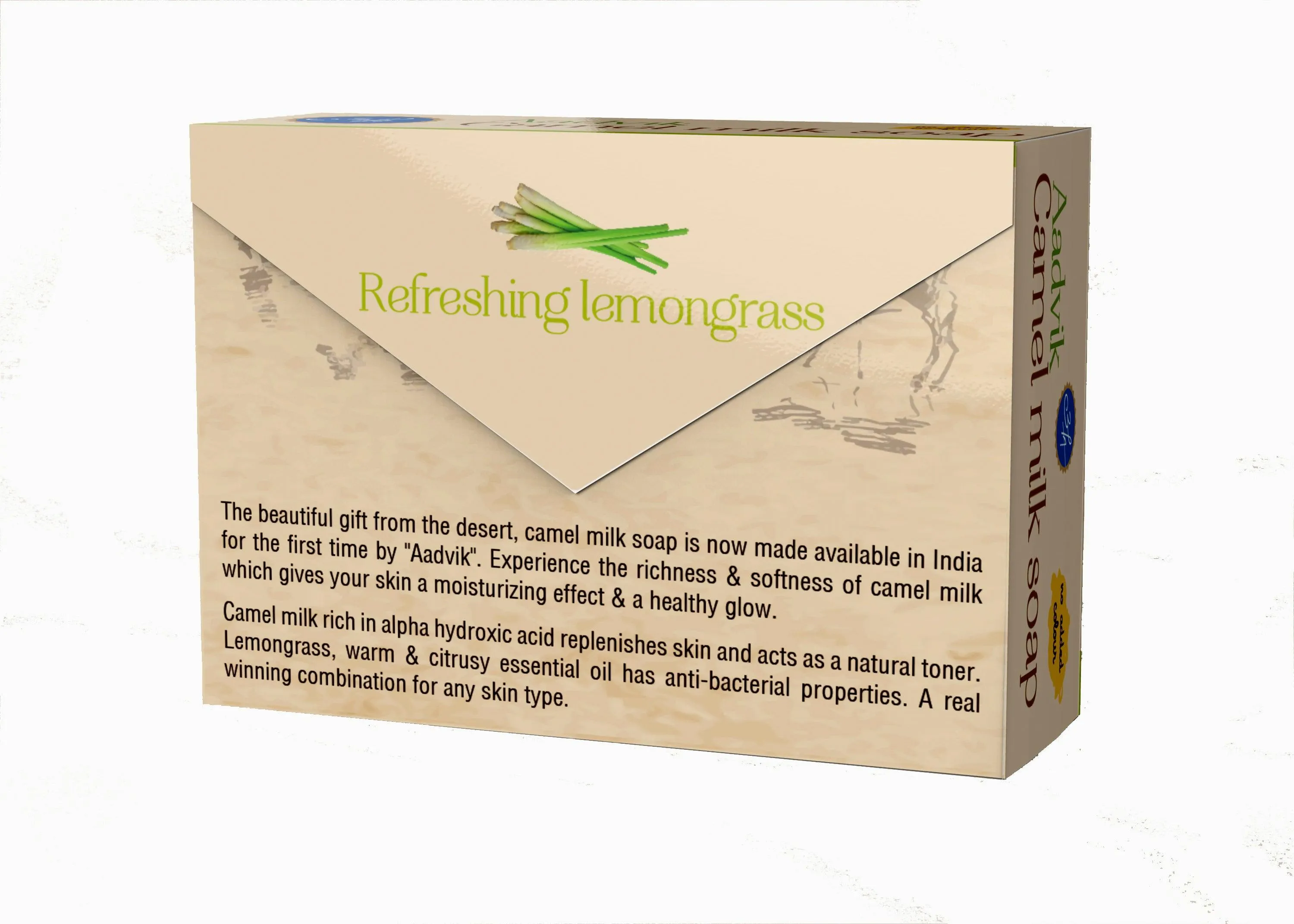 Aadvik Camel Milk Soap With Lemongrass Essential Oil - Image 3