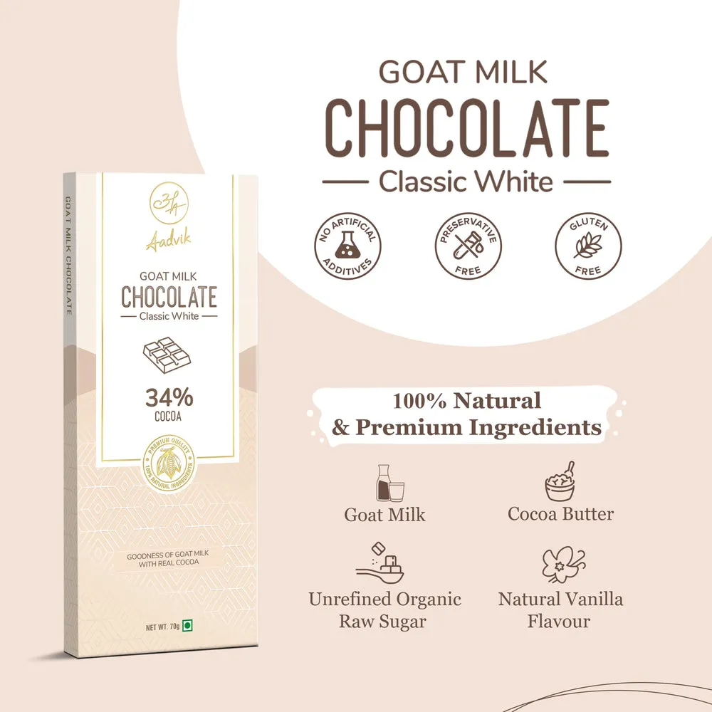 Aadvik Goat Milk Chocolate Classic White - Image 3