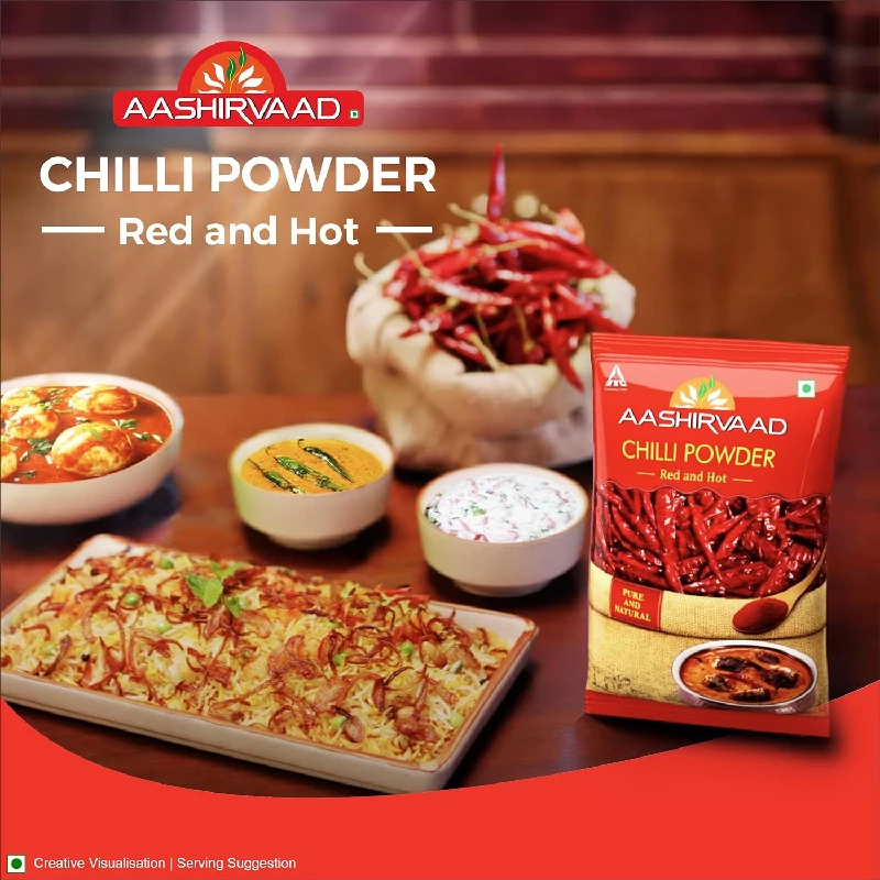Aashirvaad Chilli Powder Red Hot Chilli Powder with No Added Flavours and Colours - Image 3