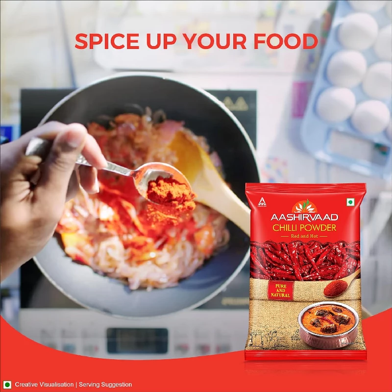 Aashirvaad Chilli Powder Red Hot Chilli Powder with No Added Flavours and Colours - Image 5