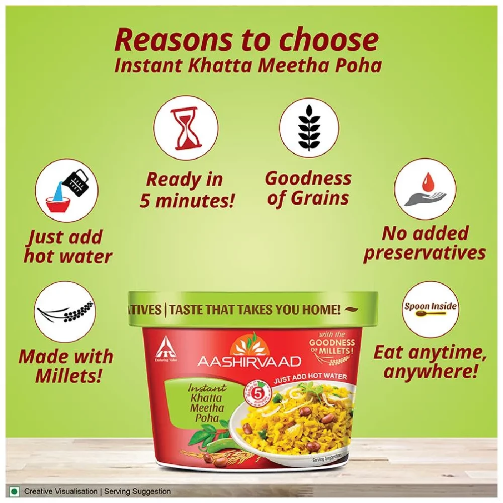 Aashirvaad Instant Khatta Meetha Poha - Healthy Breakfast - Image 8