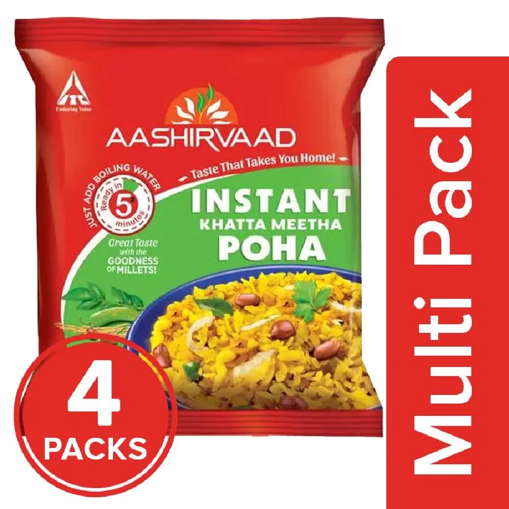Aashirvaad Instant Khatta Meetha Poha With Millets Aashirvaad Instant Khatta Meetha Poha With Millets--4x60 g