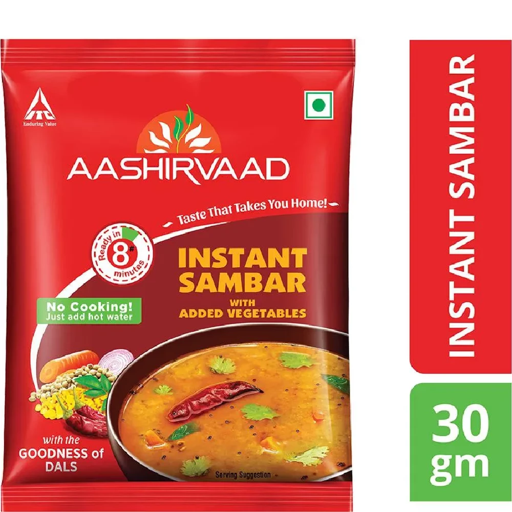 Aashirvaad Instant Sambhar With Added Vegetables No Cooking, Just Add Hot Water
