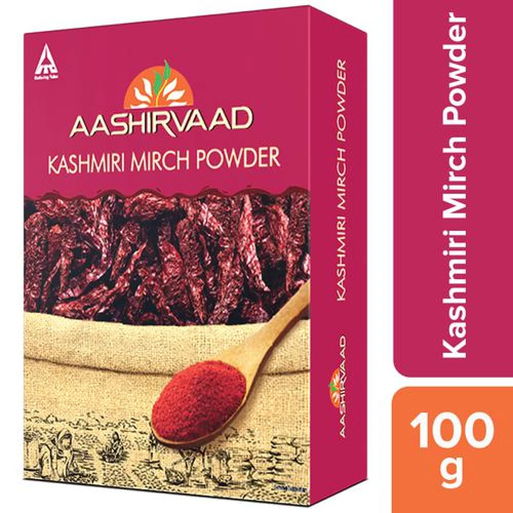 Aashirvaad Kashmiri Mirch Powder - Traditionally Sundried & Cleaned Aashirvaad Kashmiri Mirch Powder - Traditionally Sundried & Cleaned--100 g