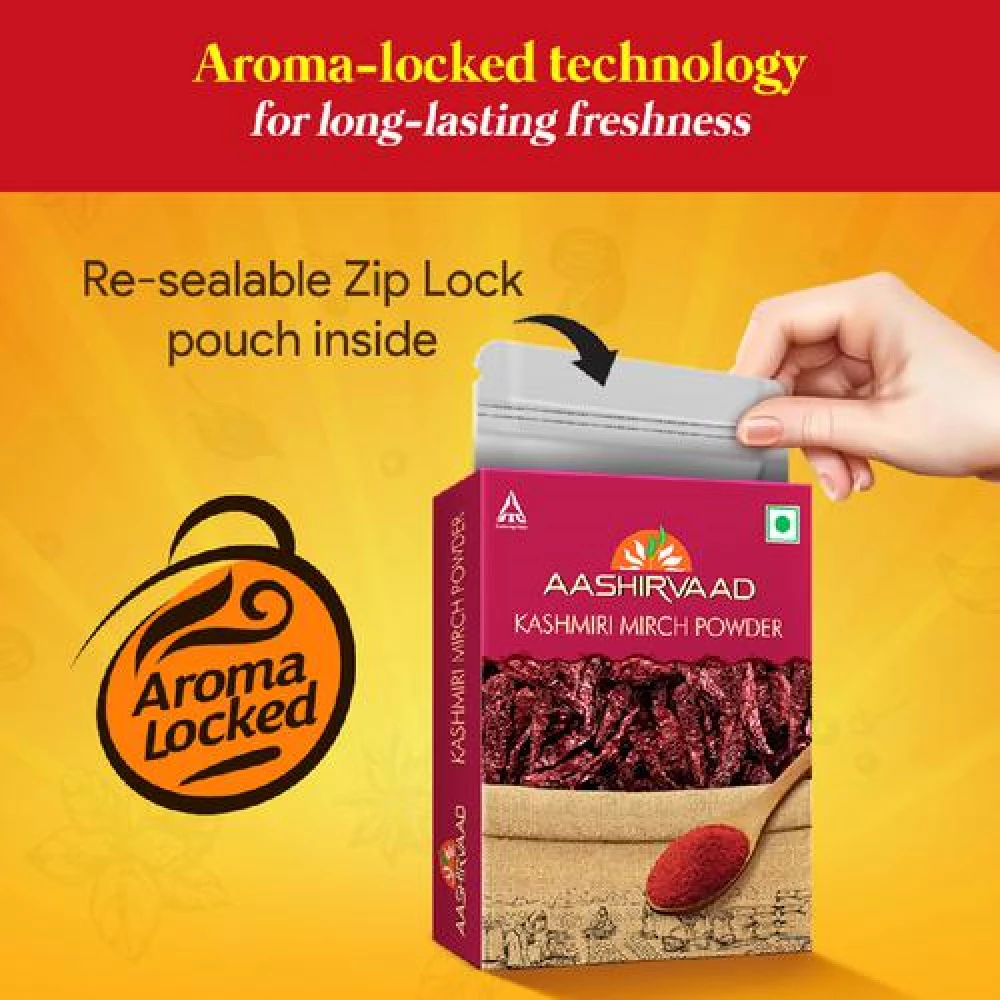 Aashirvaad Kashmiri Mirch Powder - Traditionally Sundried & Cleaned - Image 7