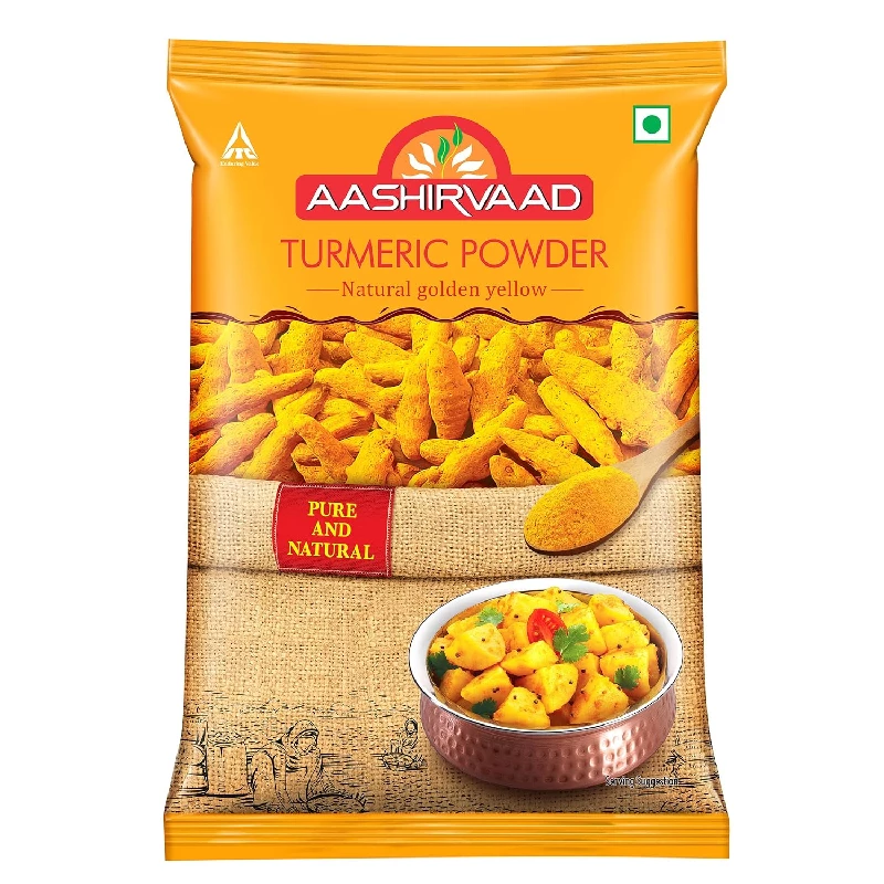 Aashirvaad Turmeric Powder Natural Golden Turmeric Powder with No Added Flavours and Colours Aashirvaad Turmeric Powder Natural Golden Turmeric Powder with No Added Flavours and Colours-Pack Size-500 g
