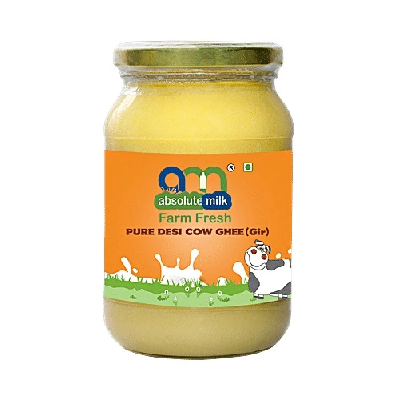 Absolute Milk Farm Fresh Pure Desi Gir Cow Ghee Absolute Milk Farm Fresh Pure Desi Gir Cow Ghee-Pack Size-500 ml
