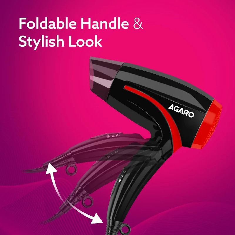 Agaro Hair Dryer-Black & Red - Image 3