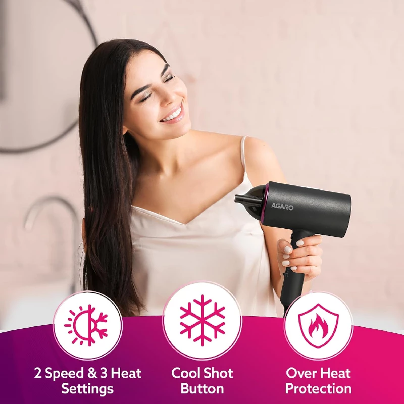 Agaro Premium Hair Dryer Black - Image 2