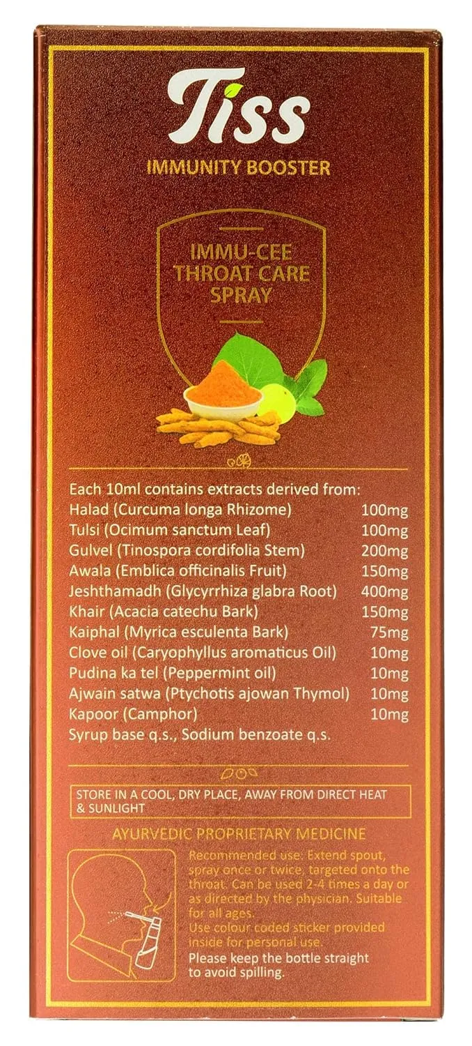 Alfa Omega Tiss Immunity Booster Immu-Cee Throat Care Spray - Image 2