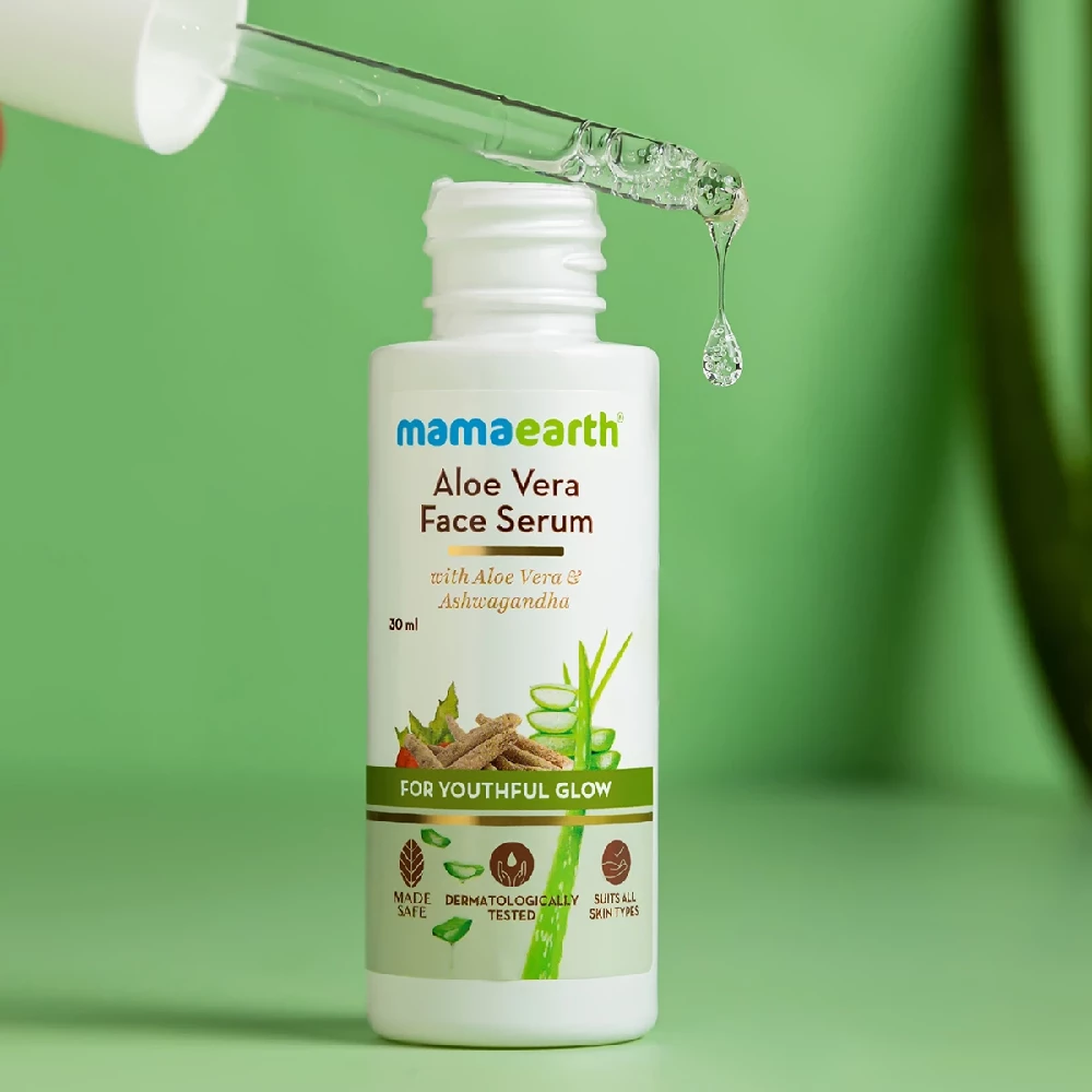 Aloe Vera Face Serum with Aloe Vera & Ashwagandha for a Youthful Glow - Image 2