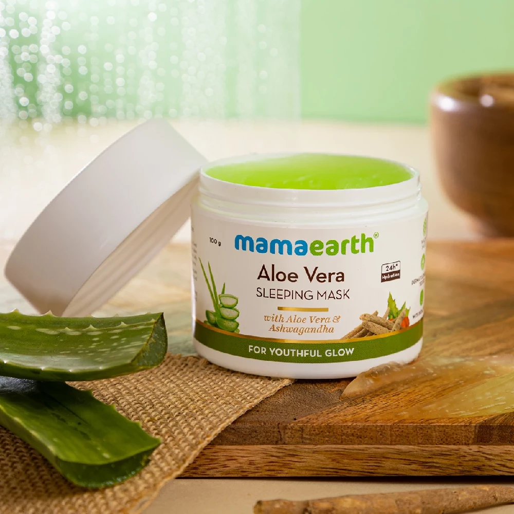 Aloe Vera Sleeping Mask with Aloe Vera & Ashwagandha for a Youthful Glow - Image 2