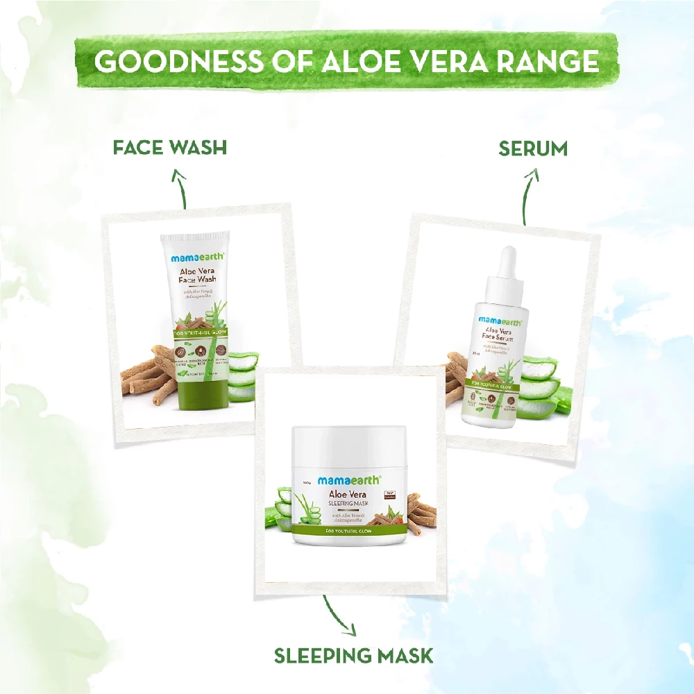 Aloe Vera Sleeping Mask with Aloe Vera & Ashwagandha for a Youthful Glow - Image 6