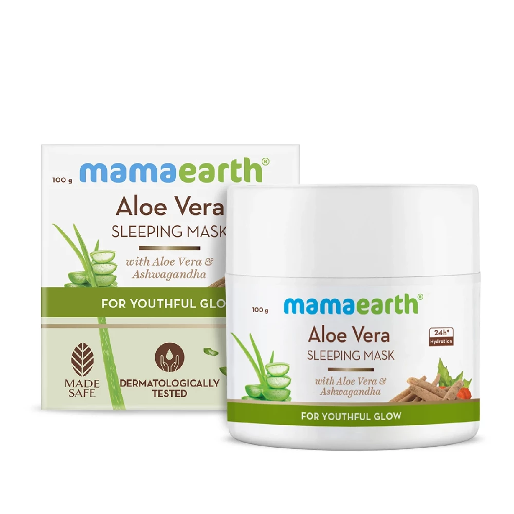 Aloe Vera Sleeping Mask with Aloe Vera & Ashwagandha for a Youthful Glow - Image 8