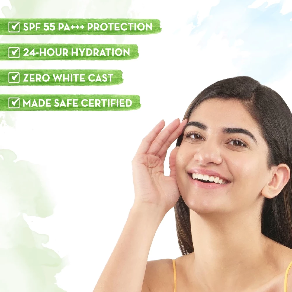 Aloe Vera Sunscreen Face Serum with Aloe Vera & Ashwagandha for UVA & B Protection - Image 3