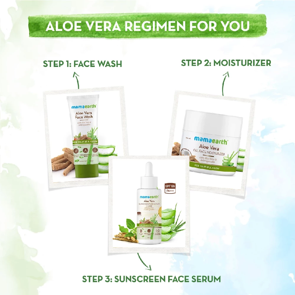Aloe Vera Sunscreen Face Serum with Aloe Vera & Ashwagandha for UVA & B Protection - Image 5