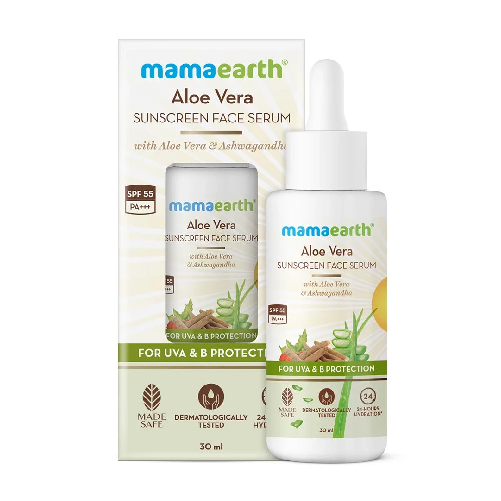 Aloe Vera Sunscreen Face Serum with Aloe Vera & Ashwagandha for UVA & B Protection - Image 8