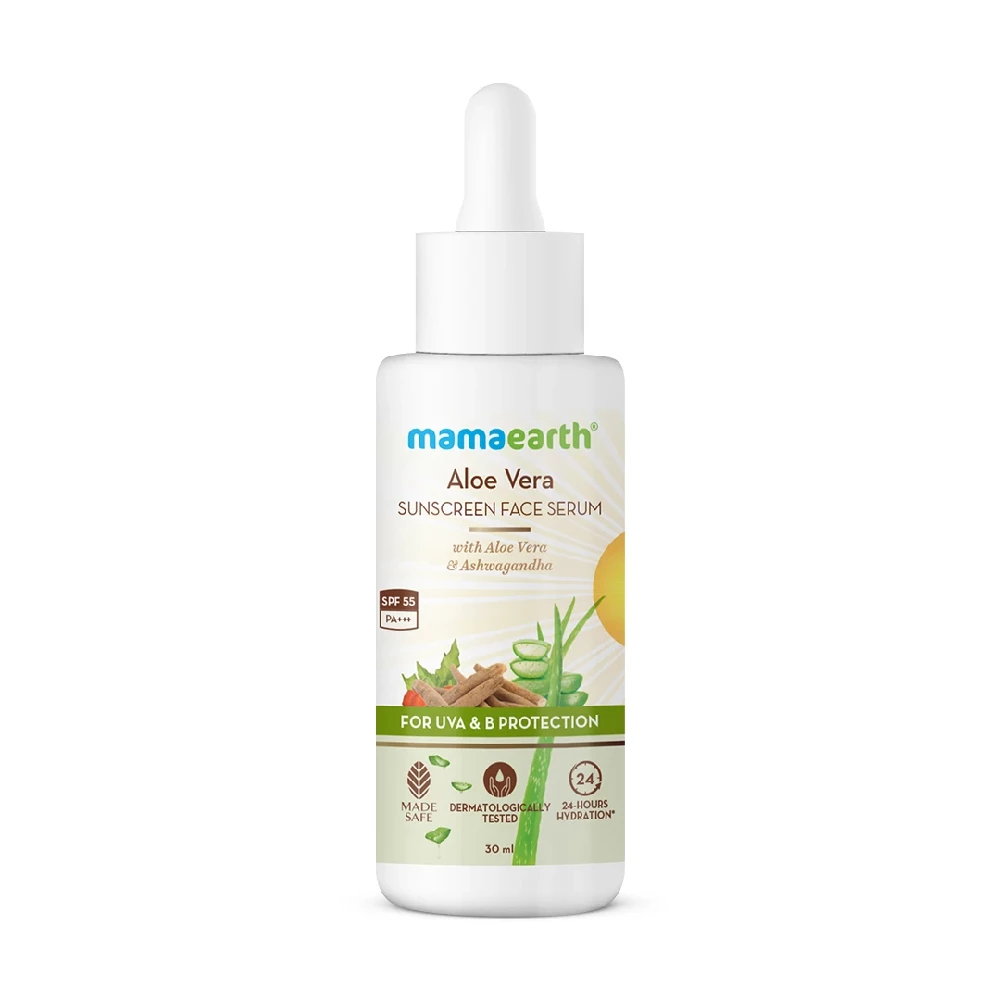 Aloe Vera Sunscreen Face Serum with Aloe Vera & Ashwagandha for UVA & B Protection - Image 9