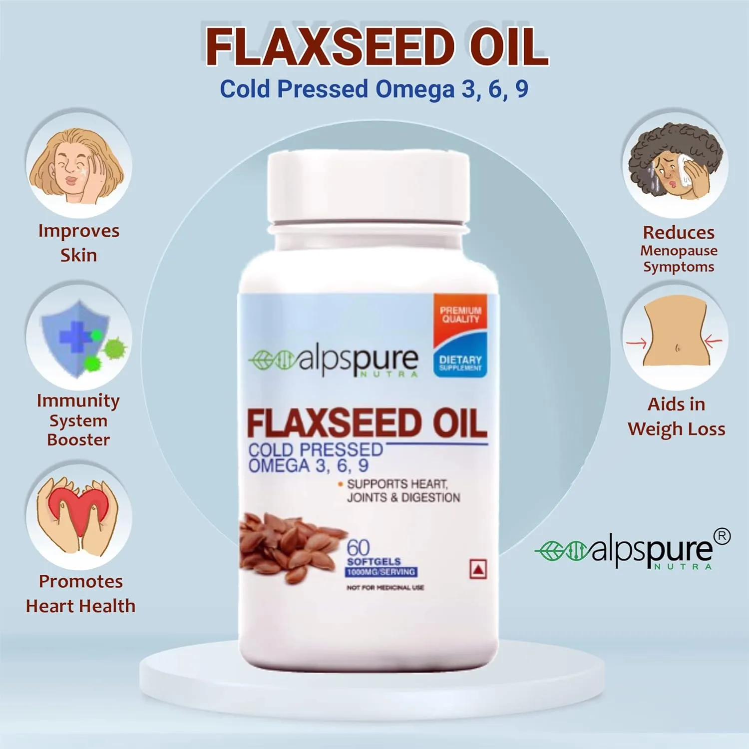 Alpspure Nutra Flaxseed Oil Capsules - Image 6