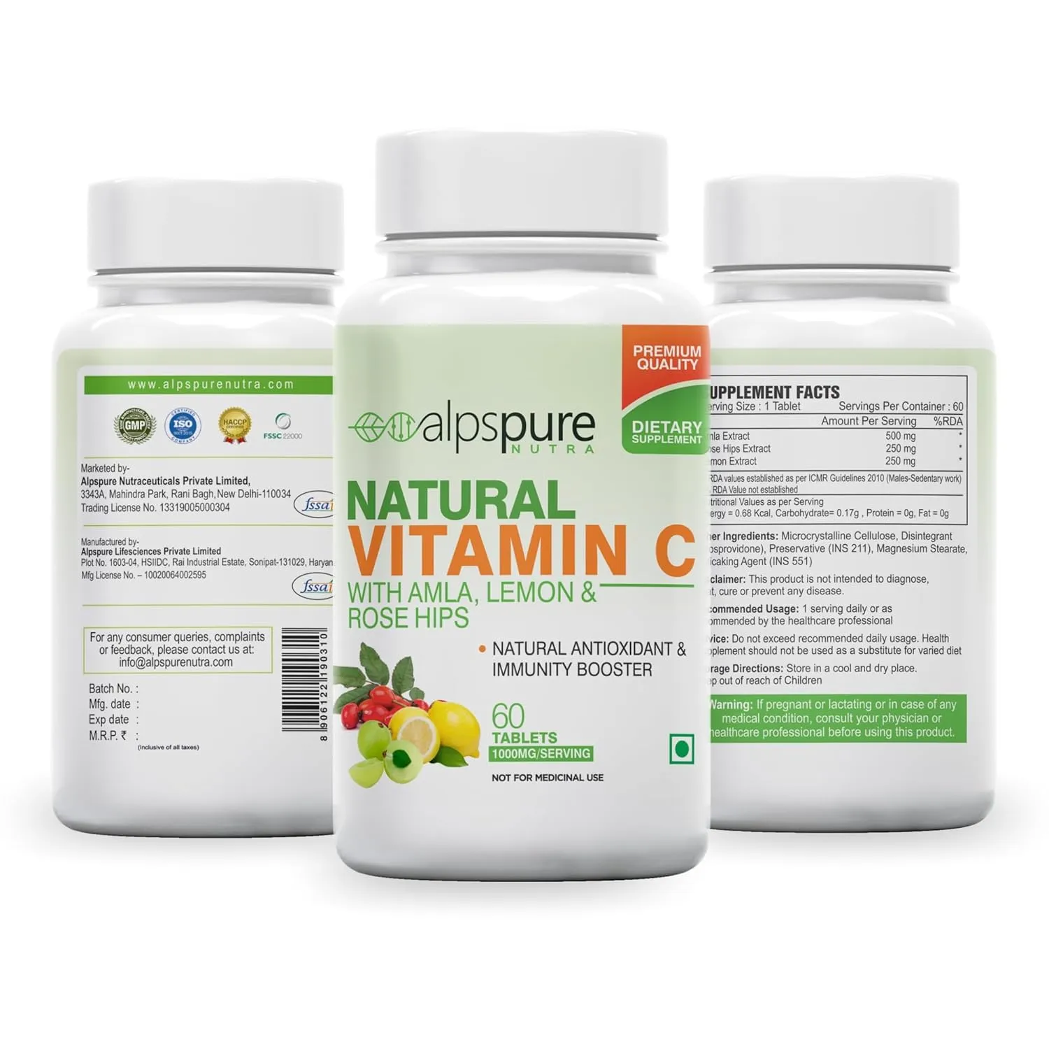 Alpspure Nutra Natural Vitamin C Tablets - Image 6