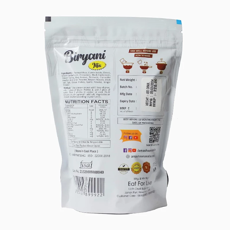 Amashaa Masala Eat for Live Biryani Mix - Image 2