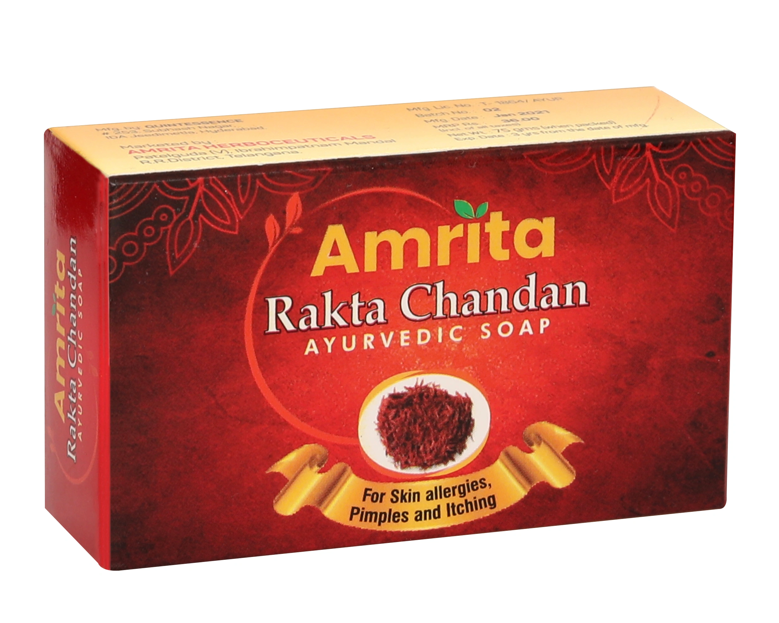 Amrita Rakta Chandana Soap (Pack of 3) - Image 2