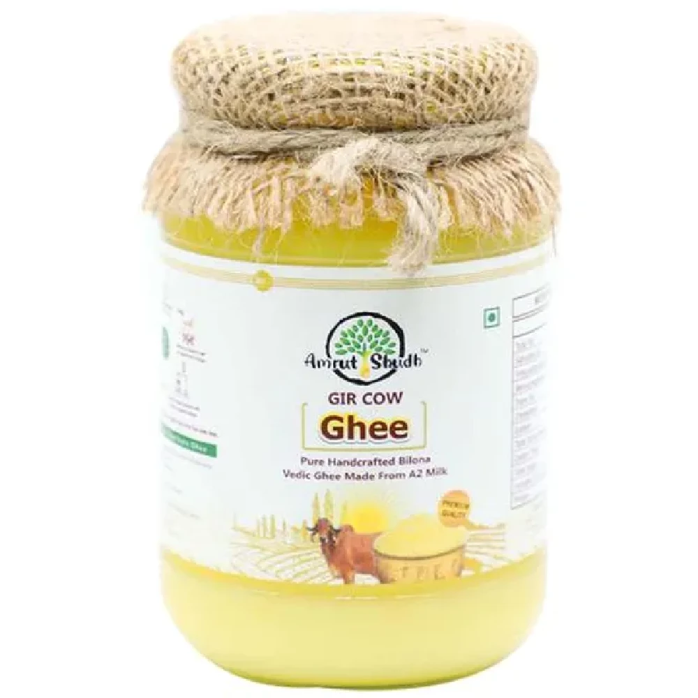 Amrut Shudh A2 Gir Cow Vedic Ghee By Bilona Method - Improves Immunity & Digestion Amrut Shudh A2 Gir Cow Vedic Ghee By Bilona Method - Improves Immunity & Digestion-Pack Size-500 ml Jar