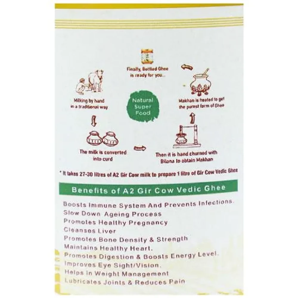Amrut Shudh A2 Gir Cow Vedic Ghee By Bilona Method - Improves Immunity & Digestion - Image 5