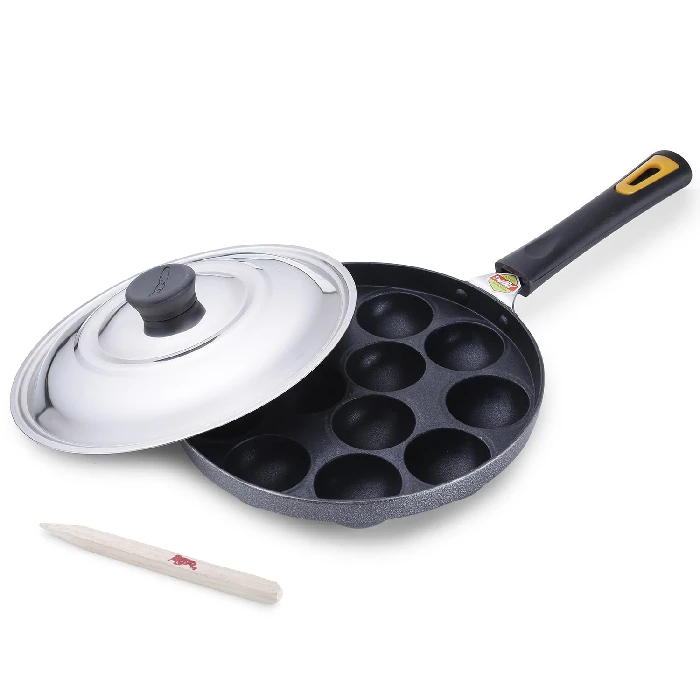 Anjali Dal12 Diamond Series Aluminium Appa Patra (black)