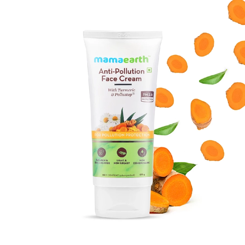 Anti-Pollution Daily Face Cream, for Dry and Oily Skin, with Turmeric and Pollustop For a Bright Glowing Skin - Image 1