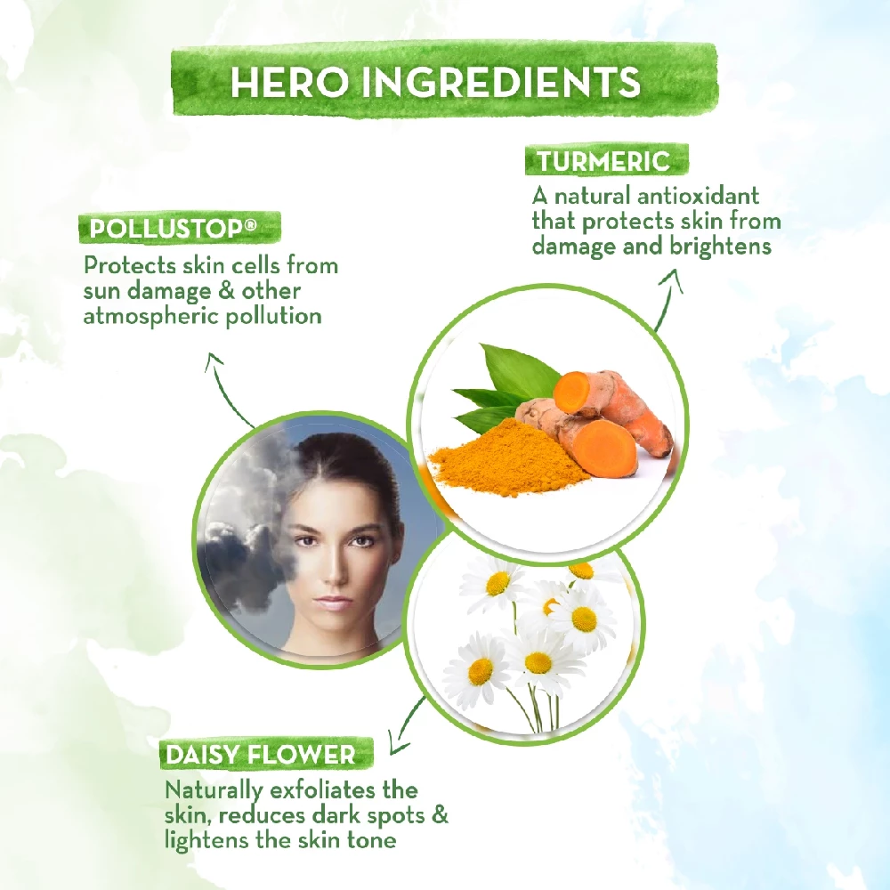 Anti-Pollution Daily Face Cream, for Dry and Oily Skin, with Turmeric and Pollustop For a Bright Glowing Skin - Image 4