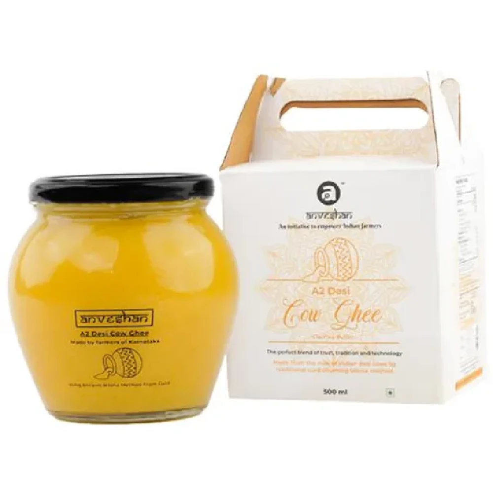 Anveshan A2 Desi Hallikar Cow Ghee - Vedic Bilona Churned From Curd
