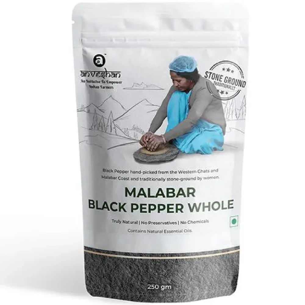 Anveshan Malabar Black Pepper Whole/Kali Mirch Anveshan Malabar Black Pepper Whole/Kali Mirch--250 g