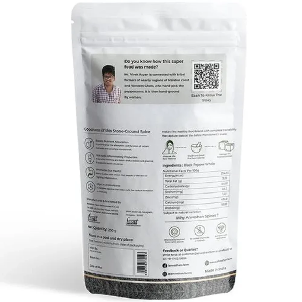 Anveshan Malabar Black Pepper Whole/Kali Mirch - Image 2